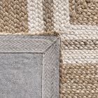 Rectangular Stripes Jute Rug