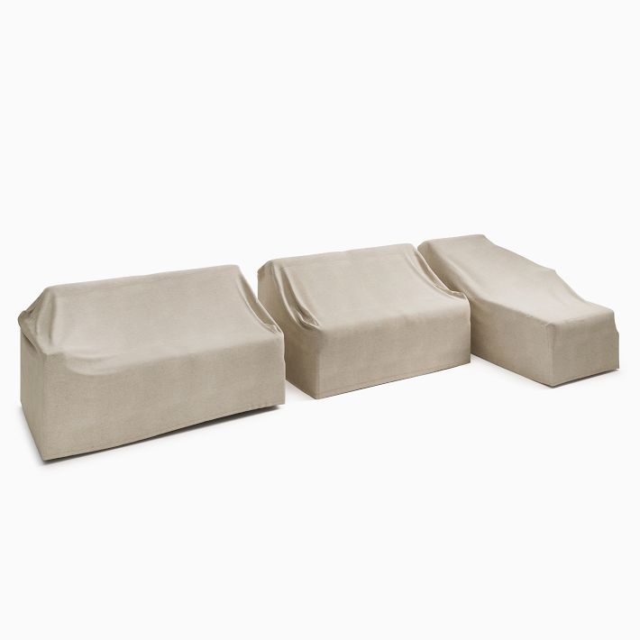Portside 3-Piece Long Chaise Sectional Outdoor Furniture Covers
