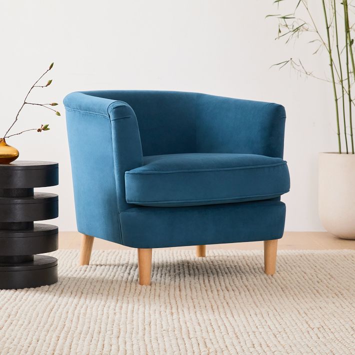 West elm deals blue chair