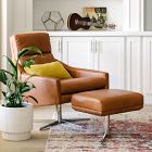 Austin Leather Swivel Chair &amp; Ottoman Set
