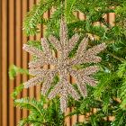 Gold Fluffy Glitter Snowflake Ornament