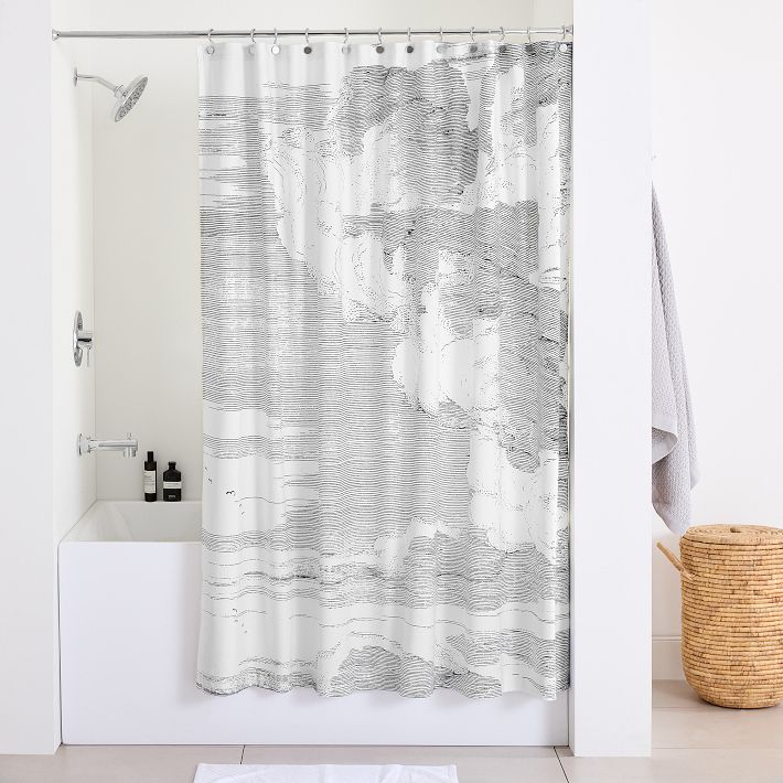 Organic Etched Cloud Shower Curtain