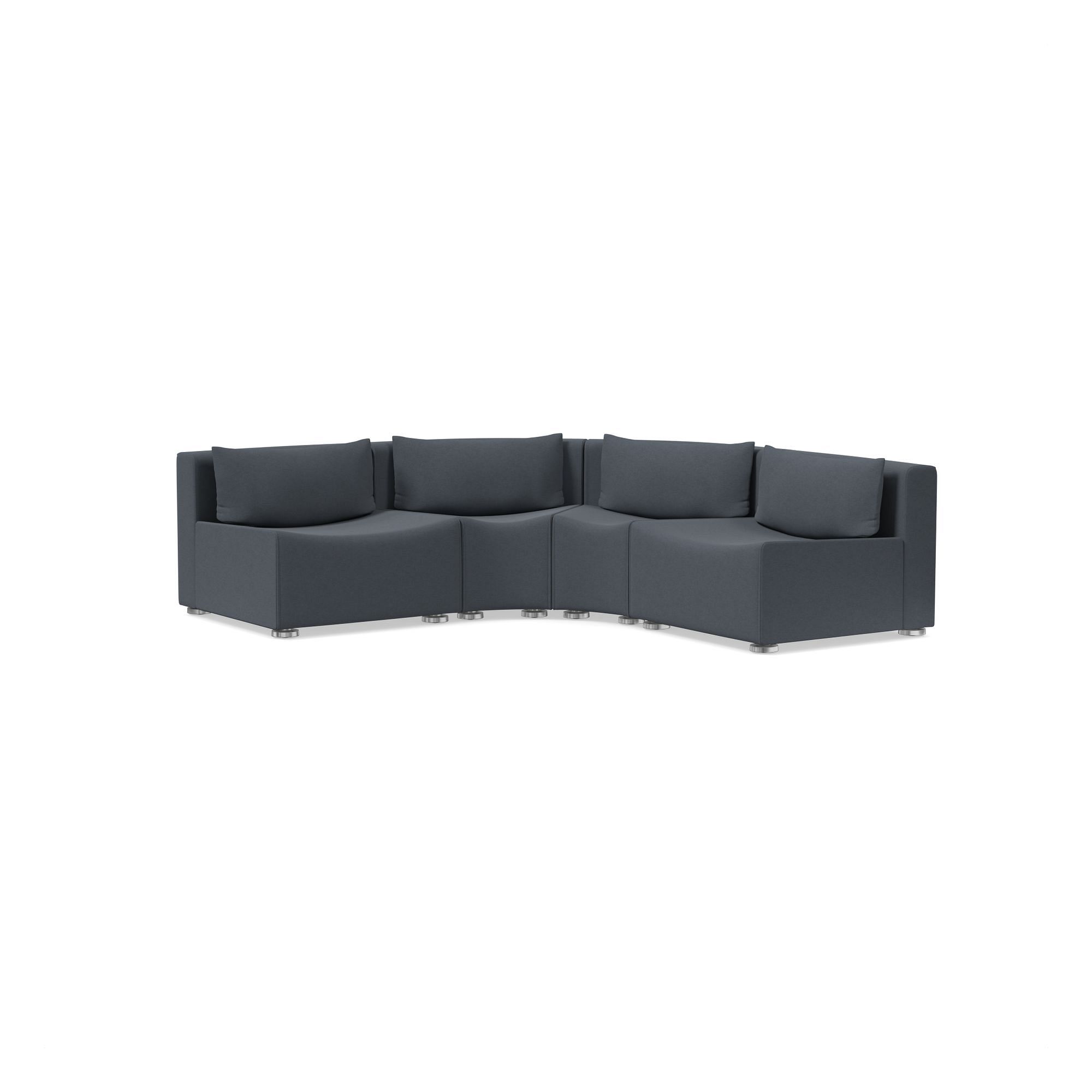 Billy Cotton Curved Armless L-Shaped Sectional (70"–101") | West Elm