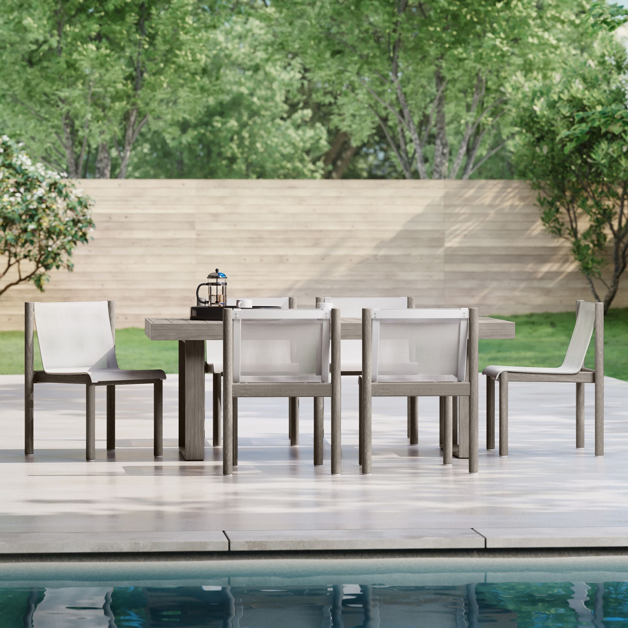 Portside Outdoor Dining Table (76.5") & Cusco Chairs Set | West Elm