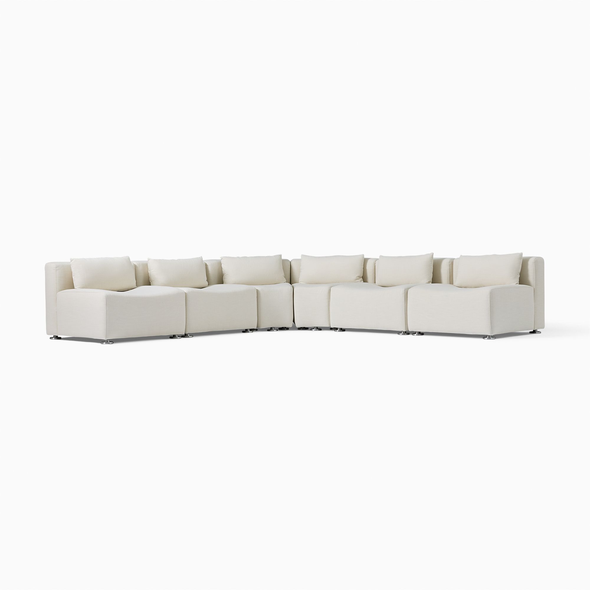 Billy Cotton Curved Armless L-Shaped Sectional (70"–101") | West Elm