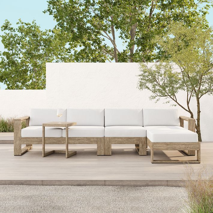 Portside Outdoor 3-Piece Chaise Sectional (120&quot;&ndash;147&quot;)