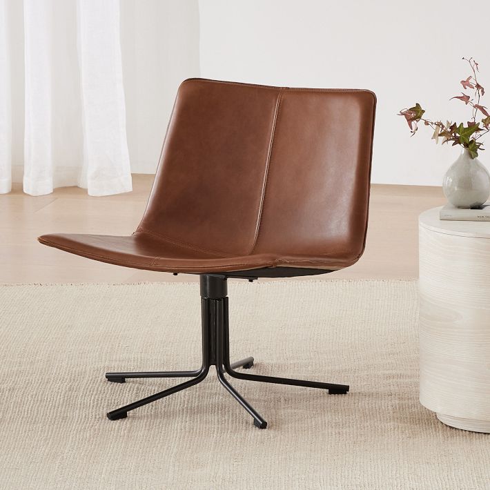 Slope Leather Swivel Chair