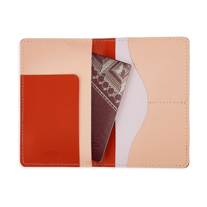 MoMA Pink Recycled Leather Passport Holder