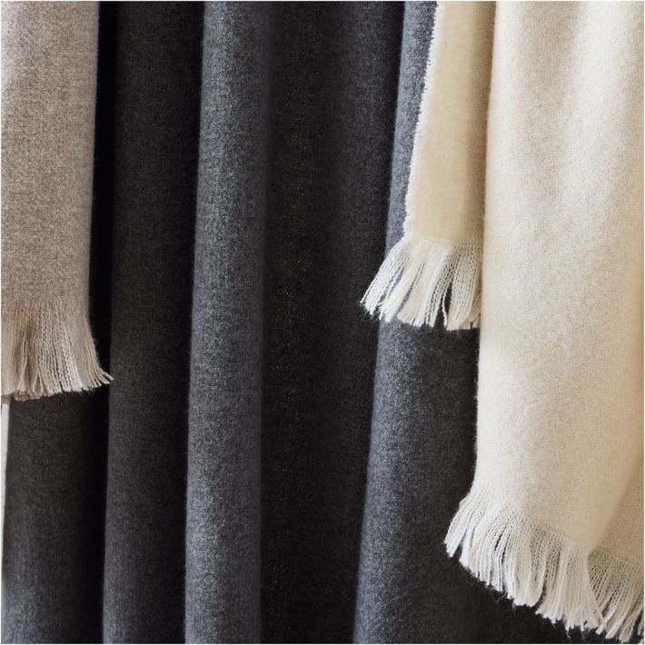 Brushed Grey Woven Throw