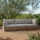 Santa Fe Slatted Outdoor 3-Piece Modular Sofa (108&quot;)