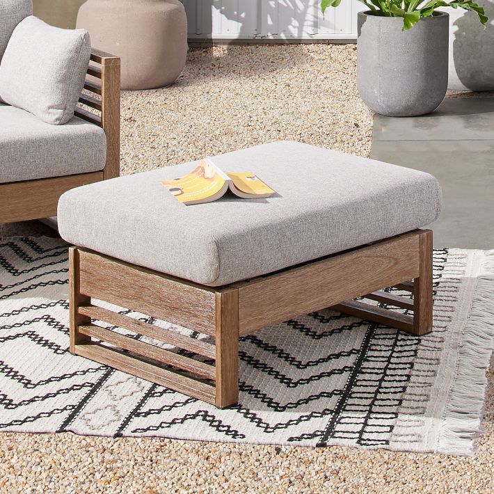 Santa Fe Slatted Outdoor Ottoman