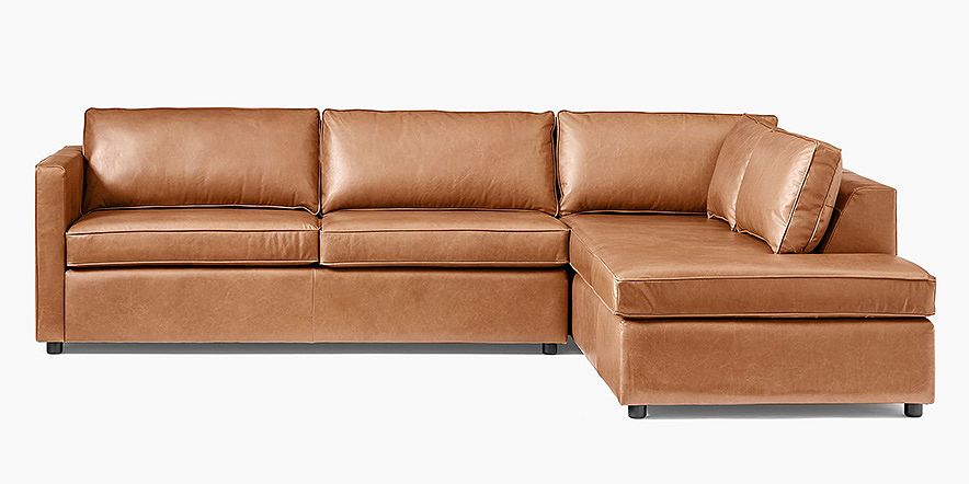 West elm on sale leather sectionals