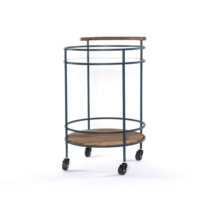 Mixed Material Round Bar Cart