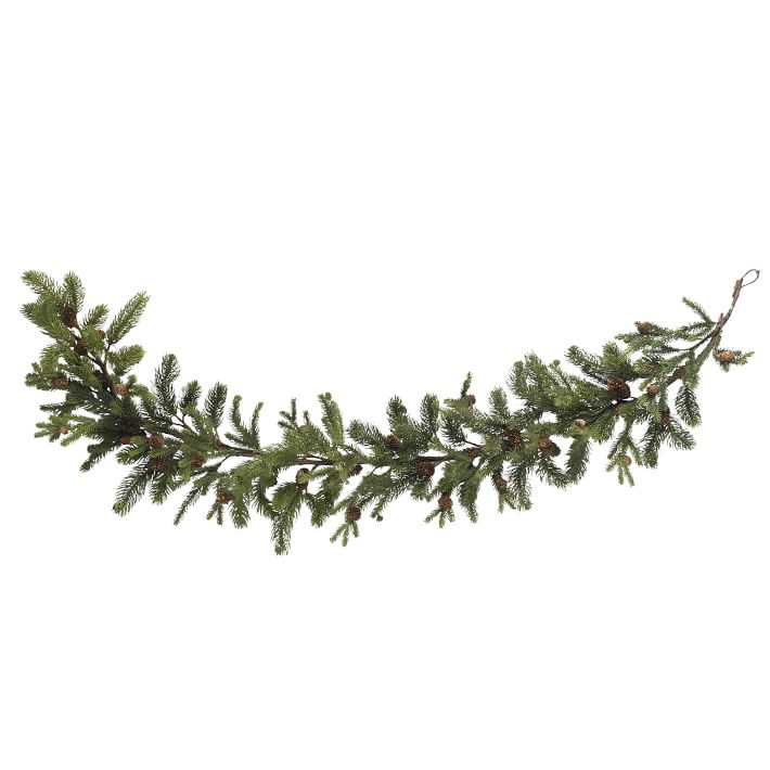 Faux Pine w/ Pinecones Garland | West Elm