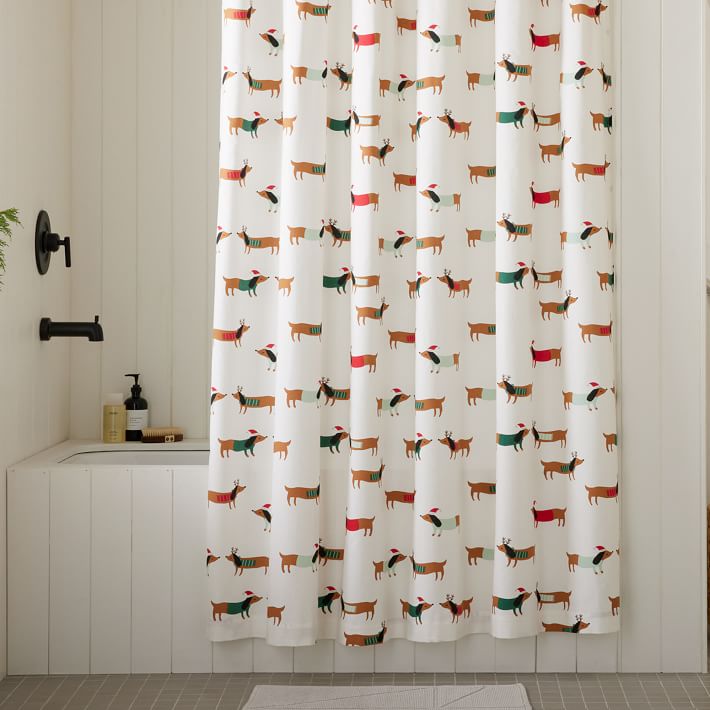 Sausage dog sale shower curtain