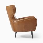 Lucia Leather Wing Chair - Metal Legs