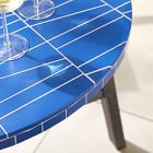 Mosaic Tiled Outdoor Bistro Table &amp; Folding Bistro Chair Set - Landscape Blue