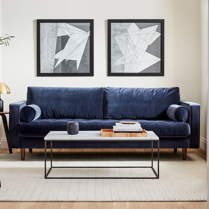 West elm deals navy blue couch