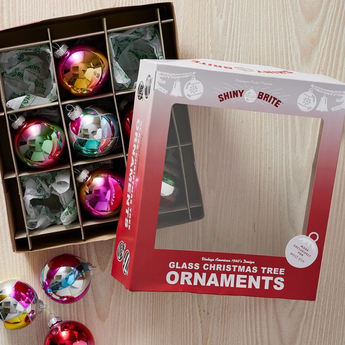 Shiny-Brite&#8482; Colored Glass Ball Ornaments (Set of 9)