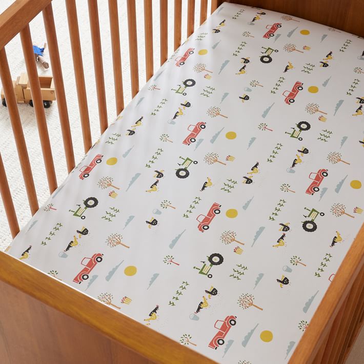 Old Truck Farm Crib Fitted Sheet