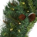 Pre-Lit Faux Mixed Pine Wreath