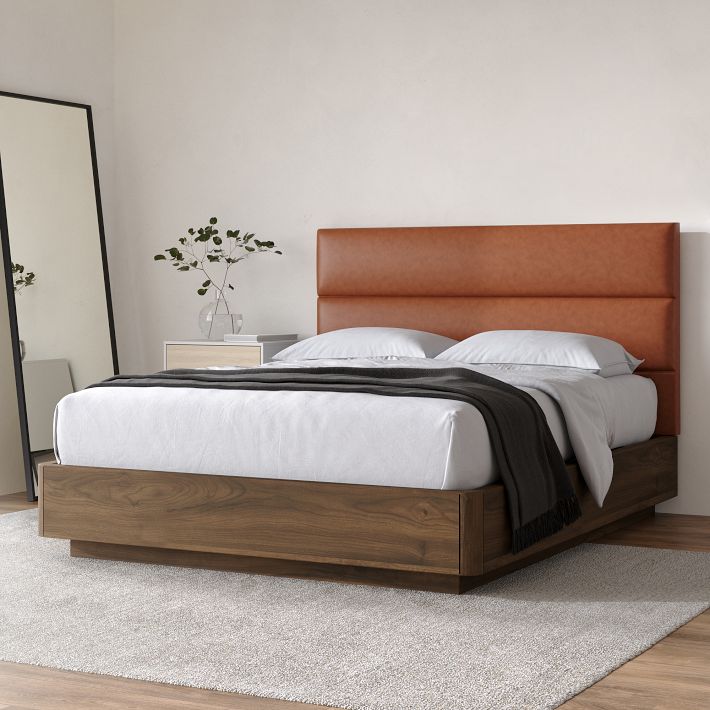 West elm store leather headboard