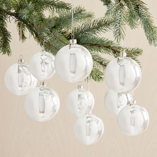 Silver Glass Ball Ornaments (Set of 9) | West Elm