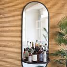 Oval Wall Mirror w/ Folding Shelf