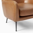 Lucia Leather Wing Chair - Metal Legs
