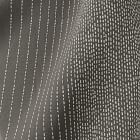 European Flax Linen Graduated Stripe Curtain - Pewter/Stone White