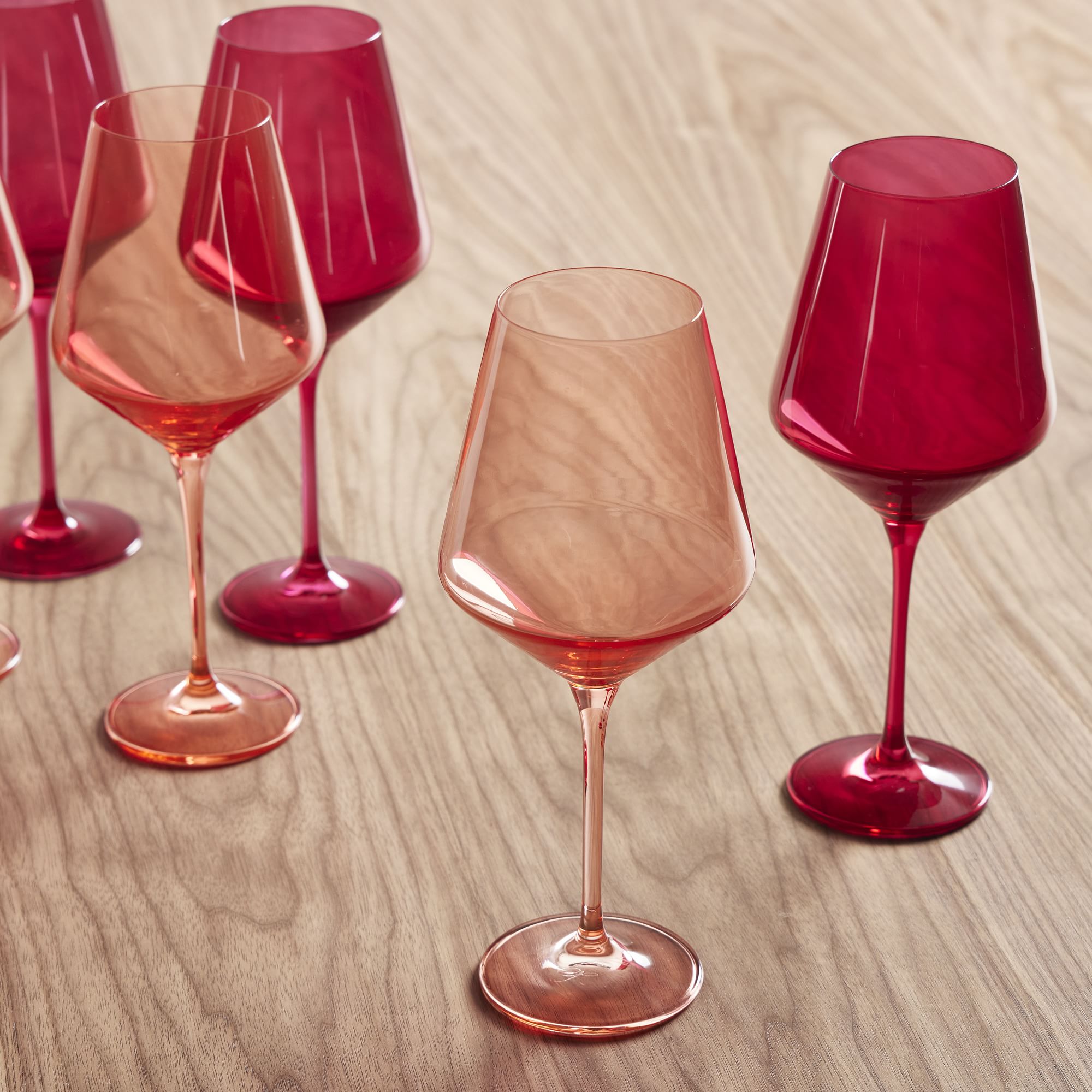 Estelle Colored Glass Two-Tone Wine Glasses | West Elm