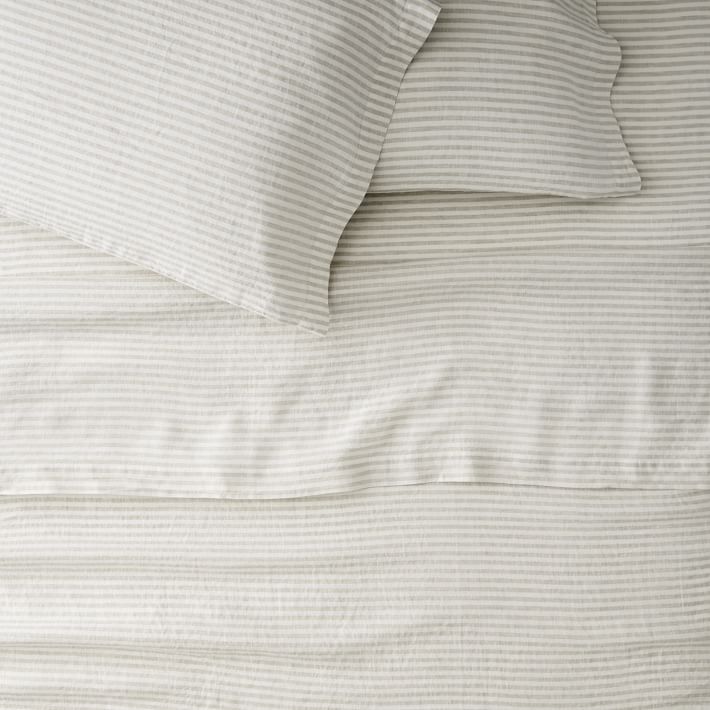 European Flax Linen Classic Stripe Sheet Set