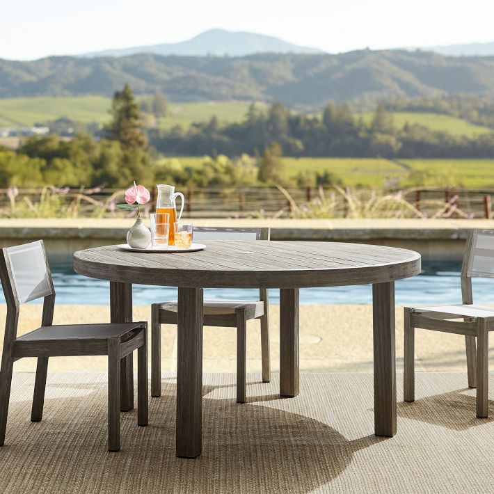 Portside Outdoor Round Dining Table (48&quot;&ndash;60&quot;)