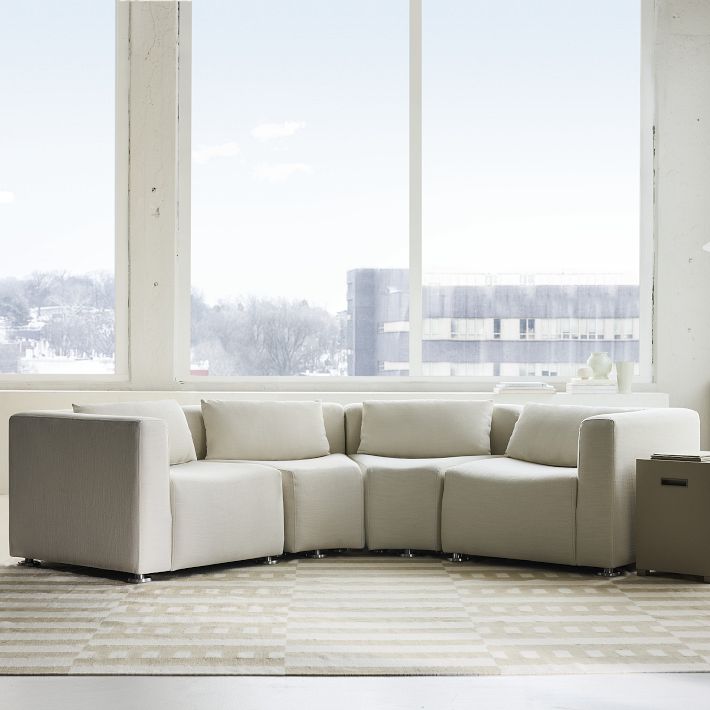 Billy Cotton Curved L-Shaped Sectional (71&quot;&ndash;103&quot;)