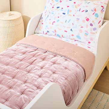 Lush Velvet Tack Stitch Toddler Quilt West Elm