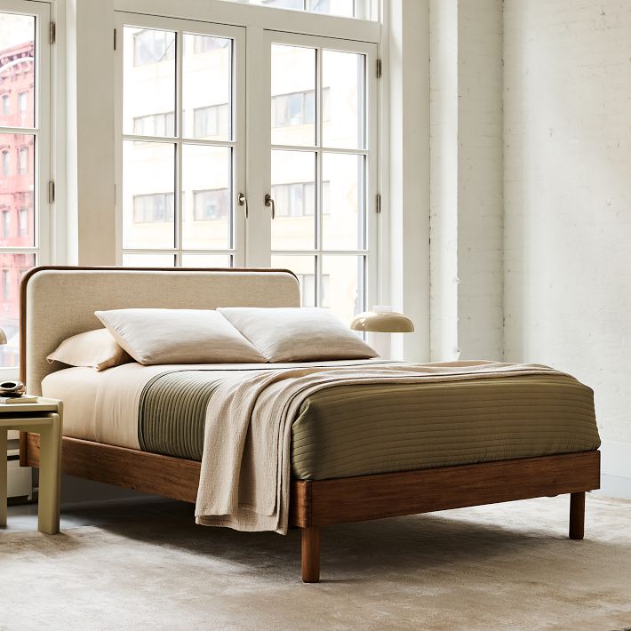 Miles Wood &amp; Upholstered Bed