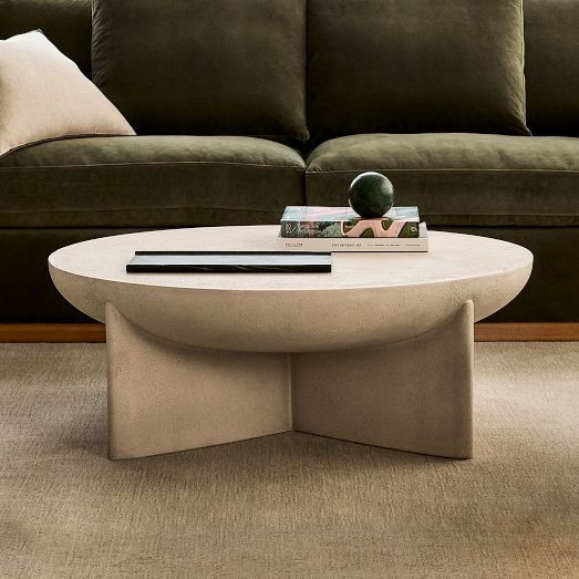 Monti Lava Stone Coffee Table Modern Living Room Furniture West Elm