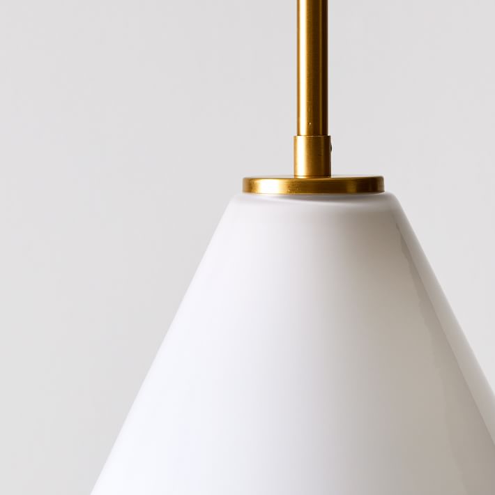Sculptural Glass Cone Hardwired Pendant (8–14)