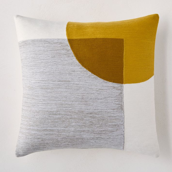 Crewel Overlapping Shapes Pillow Cover | West Elm
