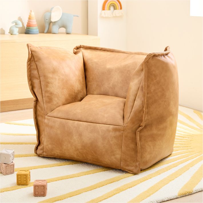 Vegan leather deals caramel modern lounger