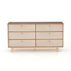 Solid Pine Wood 6-Drawer Dresser