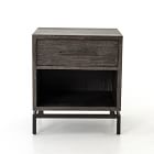 Washed Oak &amp; Iron Nightstand (22.25&quot;)
