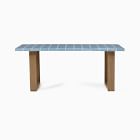 Glazed Ceramic Outdoor Dining Table - Wood