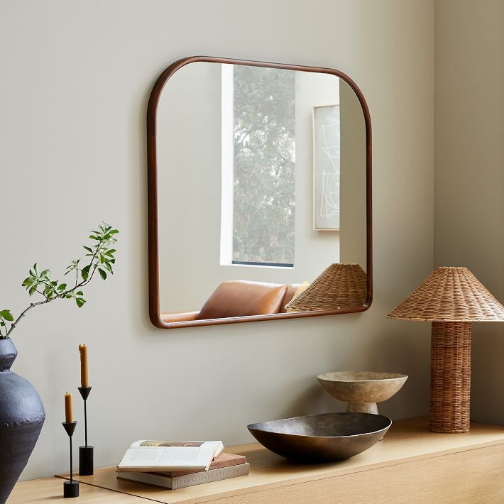 Streamline Wood Arch Wall Mirror