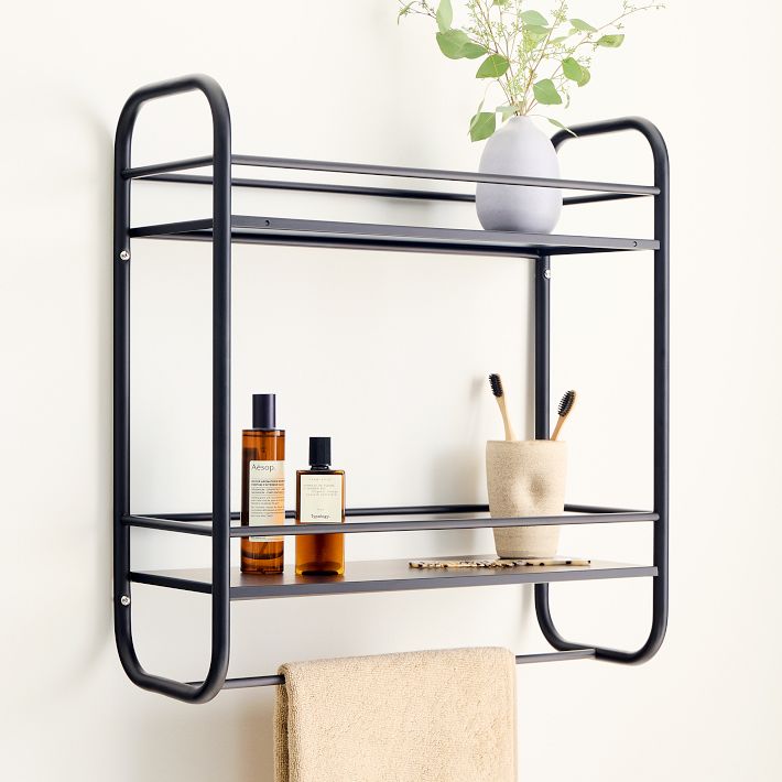 Metal bathroom deals wall shelf