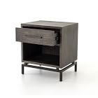 Washed Oak &amp; Iron Nightstand (22.25&quot;)