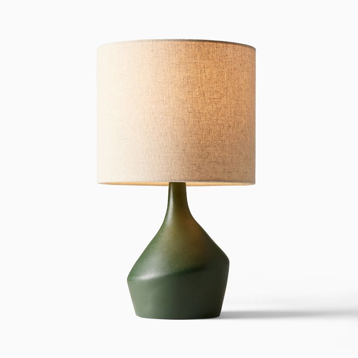 Bedside Table Asymmetry Ceramic Lamp (17") -- Green