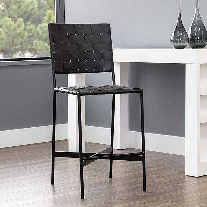 Woven Leather Bar &amp; Counter Stools