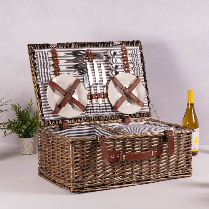 Picnic Time Providence Woven Picnic Basket for 4