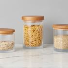 Smooth Wood Top Glass Canisters